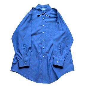 Brooks Brothers Mens Size 16.5-32 Blue Slim Fit Non-Iron The Original Polo Shirt